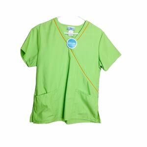 SB Scrubs Lemon Neon Scrub Top Sz S